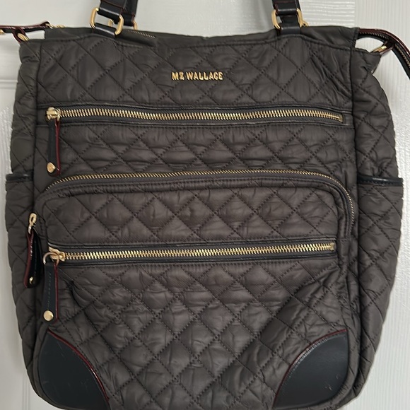 MZ Wallace Crosby Quilted Magnet Gray and Gold Tote Magnet Color - Picture 4 of 16